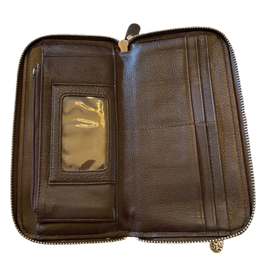 Brighton Brown Nylon Women's Wallet with Zipper and Charm - Picture 3 of 5